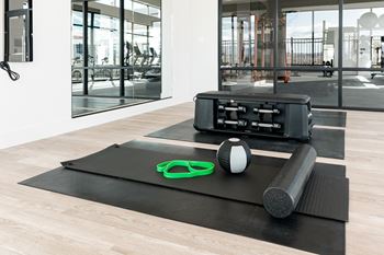 Black mat in gym